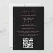 Invitation Rouge Noir Chic Botanique Vintage Parties scintill (Dos)