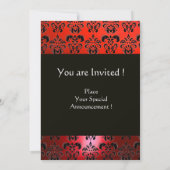 Invitation ROUGE NOIR DAMAS MONOGRAMME ,blanc brillant (Dos)
