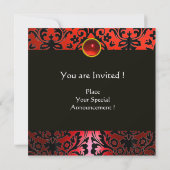 Invitation ROUGE NOIR DAMASSÉ MONOGRAMME Rubis Blanc (Dos)