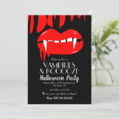 Invitation rouge noir de fête d'Halloween vampire (Debout devant)