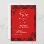 Invitation rouge noir écossais celtique tartan mariage motif (Devant)