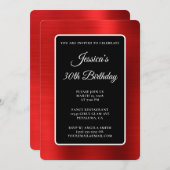 Invitation Rouge noir et blanc 30e anniversaire (Devant / Derrière)
