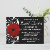 Invitation Rouge noir et blanc Gerbera Fête des mariées margu (Debout devant)