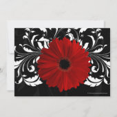Invitation Rouge noir et blanc Gerbera Fête des mariées margu (Dos)