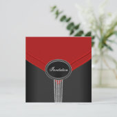 Invitation Rouge noir noir Diamond noir Cravate (Debout devant)