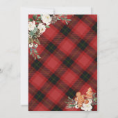 Invitation Rouge Noir Plaid Baby Transporter Douche Noël (Dos)