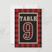 Invitation Rouge & Noir Plaid Buffalo Table Rustique Numéro 9 (Dos)