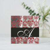 Invitation ROUGE NOIR SILK DOMMASK VÊTEMENT MONOGRAMME Glace (Debout devant)