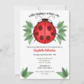 Invitation Rouge, Noir, Vert Aquarelle Baby shower Ladybug (Devant)