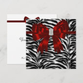 Invitation Rouge Noir Zèbre Toutes Occasions (Devant / Derrière)