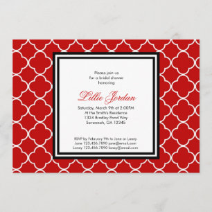 Invitation rouge, noire et blanche de Fête de la