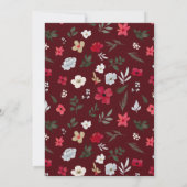 Invitation Rouge or Chic floral fleur de neige Noël (Dos)