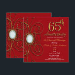 Invitation Rouge & Or Diamant 65 65e anniversaire<br><div class="desc">Invitation Rouge & Or Diamant 65 65e anniversaire</div>