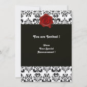 INVITATION ROUGE, OR ET NOIR DAMAS , MONOGRAMME À SCEAU DE CI (Dos)