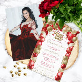 Invitation Rouge or étincelle Quinceañera Ballotte Photo