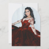 Invitation Rouge or étincelle Quinceañera Ballotte Photo (Dos)