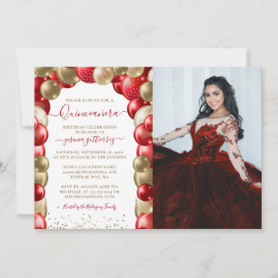 Invitation Rouge or étincelle Quinceañera Ballotte Photo