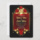 Invitation Rouge or Floral moderne Boho (Devant)