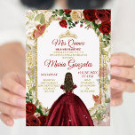 Invitation Rouge & Or Mexicain Mis Quince XV Anos Papillon<br><div class="desc">Rouge & Or Mexicain Charra Mis Quince XV Anos Papillon. Quinceañera rouge.</div>