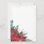 Invitation Rouge or Poinsettia Floral Mariage de Noël (Dos)