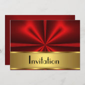 Invitation rouge or pour toutes fêtes (Devant / Derrière)