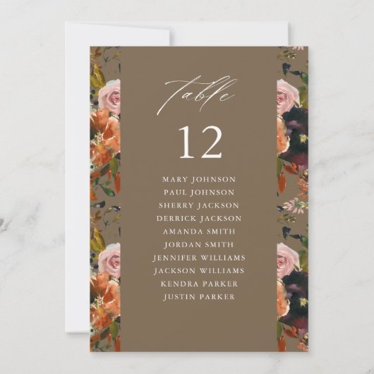 Invitation Rouge Or, Purple Ta2 Tableau Numéro de siège Table (Dos)