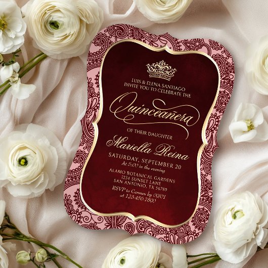 Invitation Rouge or Quinceañera