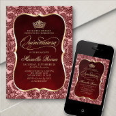 Invitation Rouge or Quinceañera