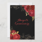 Invitation Rouge or Roses Stiletto Floral Quinceañera (Dos)