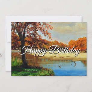 Invitation Rouge Orange Vert Bleu Jaune Rivière Anniversaire