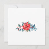 Invitation Rouge Poinsettia Aquarelle Noël (Dos)