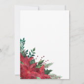 Invitation Rouge Poinsettia Floral Mariage de Noël (Dos)