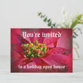 Invitation Rouge Poinsettia - Noël (Debout devant)