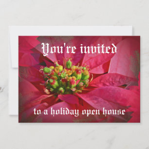 Invitation Rouge Poinsettia - Noël