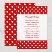 Invitation Rouge Pois + Couleur personnalisée (Devant / Derrière)