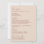 Invitation Rouge Profond Bleu Tout En Un Mariage Moderne Fant (Dos)
