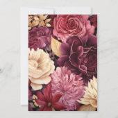 Invitation Rouge profond, rose Dusty et Mariage d'or antique (Dos)