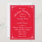 Invitation Rouge romantique tout en un RSVP E-mail Site Web M (Devant)