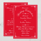 Invitation Rouge romantique tout en un RSVP E-mail Site Web M (Devant / Derrière)