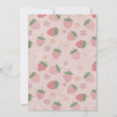 Invitation Rouge rose Deux fraises sucrées 2e fête d'annivers (Dos)