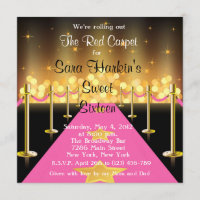 Invitation rouge/rose du bonbon 16 de Hollywood de