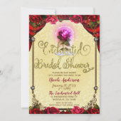 Invitation Rouge Rose Enchantée Beauté Baby Shower de Mariée (Devant)