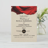 Invitation Rouge Rose moderne Rustique Kraft Glam Élégant mar (Debout devant)