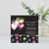 Invitation Rouge rose Or Coeur Ballons Doux 16 Partie (Debout devant)