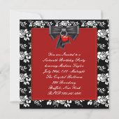 Invitation Rouge Rose Rouge Noir Blanc Doux 16 Anniversaire (Dos)