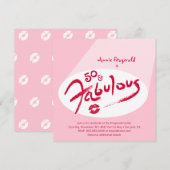 Invitation Rouge rose rouge rouge à lèvres 50 Fabuleux fête d (Devant / Derrière)