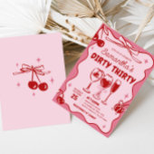 Invitation Rouge rose roux rousse Trente Anniversaire