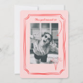 Invitation Rouge rose Whimsical Funky Quirky 30 e anniversair (Dos)