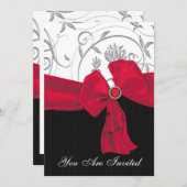 Invitation rouge rouge de dîner de répétition de (Devant / Derrière)
