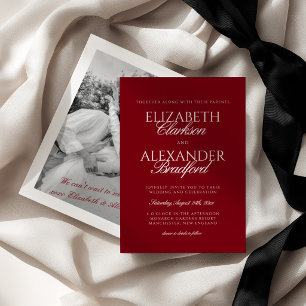 Invitation Rouge Rouge Vieille Fortune Mariage
